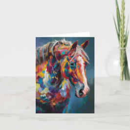 Cartão De Festividades Placa Vazio Abstrato de Cavalo Colorida
