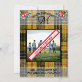 Cartão De Festividades Placa Xmas Amarela de Tartan Amarelo de MacLeod Cl