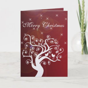 Cartão De Festividades Placa Xmas de Círculos Brilhantes de Pássaros Bran