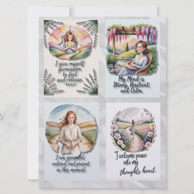 Cartão De Festividades Placas de Afirmação Positivas Imprimíveis & Insta  (Frente)