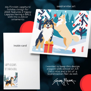 Cartão De Festividades Placas de arte de feriado FINNISH LAPPHUND 2024 VE