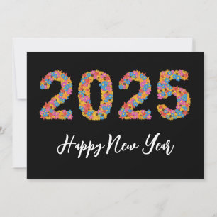 Cartão De Festividades Placas de feliz ano novo simples, estilo Floral, 2