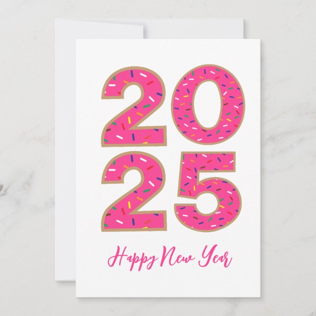 Cartão De Festividades Placas de felizes anos novos simples estilo rosqui (Frente)