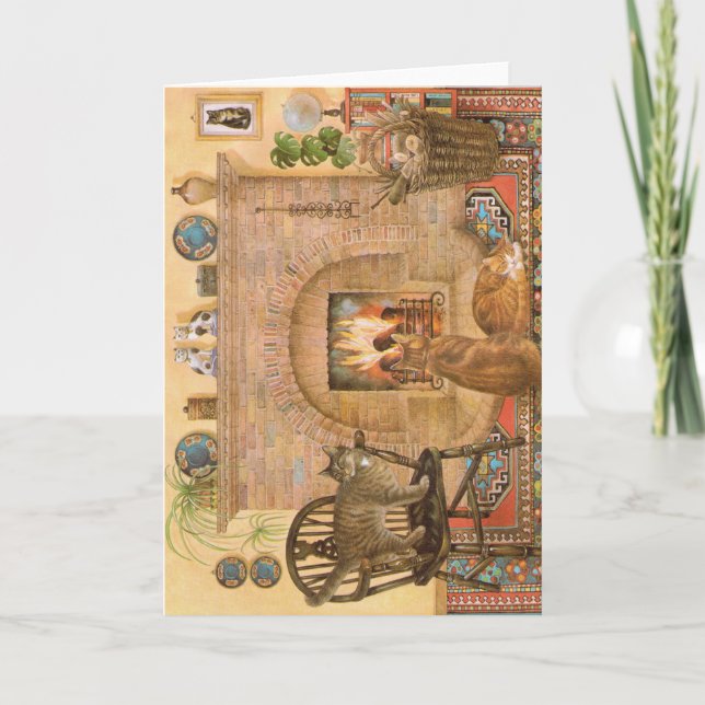 CARTÃO DE FESTIVIDADES PLACAS DE GATO DE NATAL (Frente)