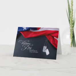 Cartão De Festividades Placas de Identificação Militar e Dia dos Veterano