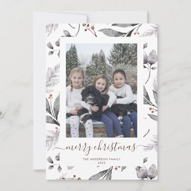 Cartão De Festividades Placas de Natal Feliz e Feliz (Frente)