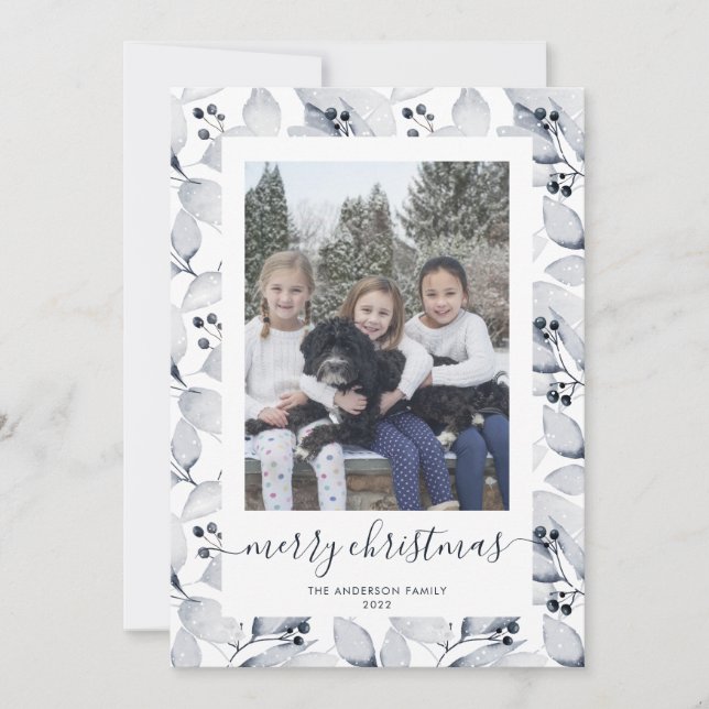 Cartão De Festividades Placas de Natal Feliz para os Botânicos do inverno (Frente)