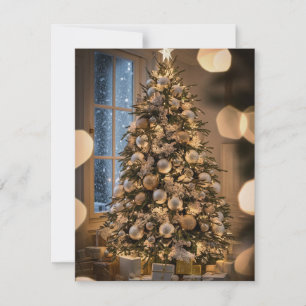 Cartão De Festividades Placas de Natal Não Fotográficas de Árvore de Scri