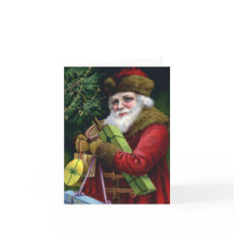 Placas de Nota de Natal Vintage Santa Claus