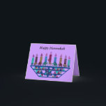Cartão De Festividades Placas Elefante Star Menorah<br><div class="desc">Ilustração gráfica de um elefante,  girafa e Estrela de David menorah design.</div>