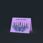 Cartão De Festividades Placas Elefante Star Menorah<br><div class="desc">Ilustração gráfica de um elefante, girafa e Estrela de David menorah design.</div>