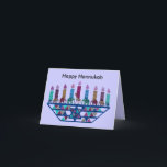 Cartão De Festividades Placas Elefante Star Menorah<br><div class="desc">Ilustração gráfica de um elefante, girafa e Estrela de David menorah design.</div>