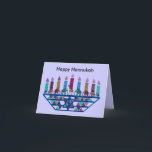 Cartão De Festividades Placas Elefante Star Menorah<br><div class="desc">Ilustração gráfica de um elefante,  girafa e Estrela de David menorah design.</div>