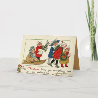 Cartão De Festividades Placas natais vintages