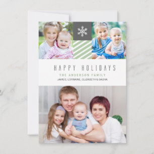 Cartão De Festividades Placas Plana Fotográficas Felizes em Stripes Mode