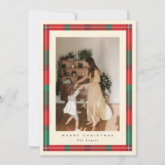 Cartão De Festividades Plaid Frame Holiday Card