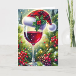 Cartão De Festividades Plaid Santa Hat Holiday Spirit Christmas