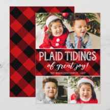 Plaid Tidings | 3 Foto | Natal em Colagem Vermelha
