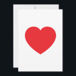 Cartão De Festividades Plain Modern White Red Love Heart Graphic<br><div class="desc">Plain Minimalist Modern Designs. They're all simple, attractive, unique.</div>