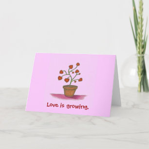 Cartão De Festividades planta amorosa, o amor está crescendo.