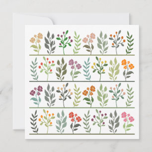 Cartão De Festividades Plantas Coloridas do Herbário Botânico