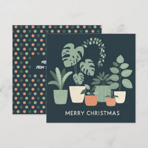 Cartão De Festividades Plantas De Laranja Verde-Vedadas De Chritmas