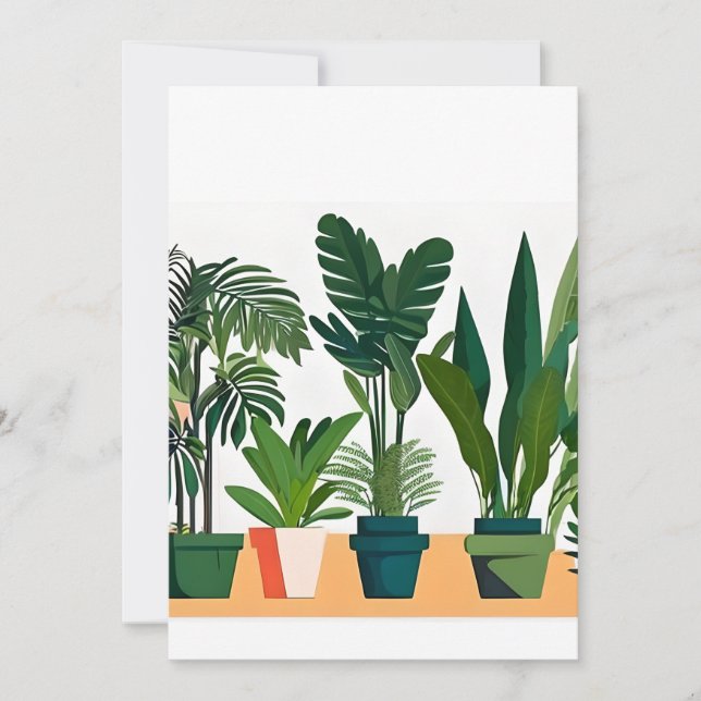 Cartão De Festividades Plantas numa prateleira (Frente)