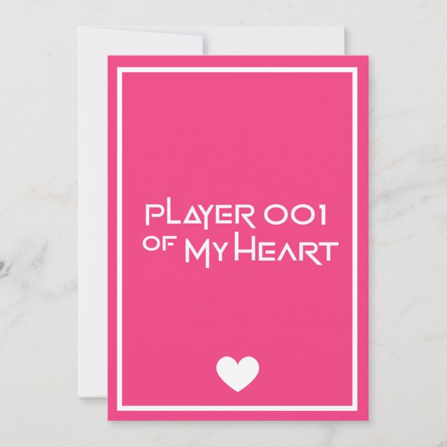 Cartão De Festividades "Player 001 of my heart" love card (Frente)