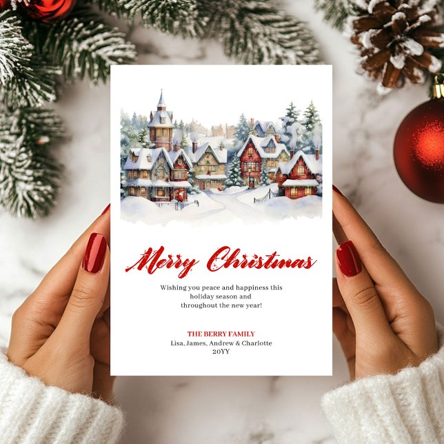 Cartão De Festividades Playful Festive Christmas Scene Greeting Card (Playful Festive Christmas Scene Greeting Card)