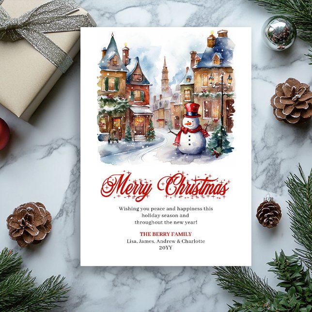 Cartão De Festividades Playful holiday scene editable greeting card (Playful holiday scene editable greeting card

)