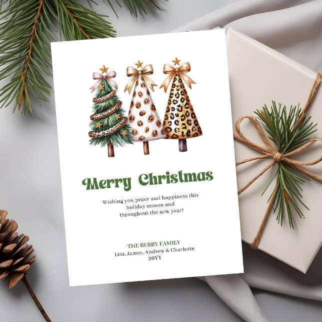 Cartão De Festividades Playful leopard pattern Christmas greeting card (Playful leopard pattern Christmas greeting card

)