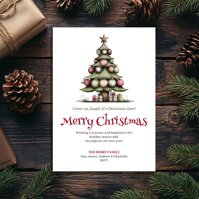 Cartão De Festividades Playful quirky Christmas tree greeting card (Playful quirky Christmas tree greeting card

)