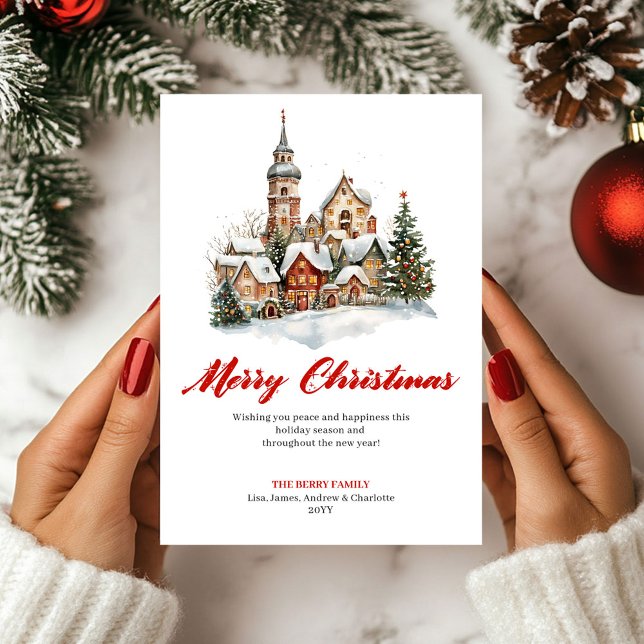 Cartão De Festividades Playful Winter Scene Christmas Greeting Card (Playful Winter Scene Christmas Greeting Card)
