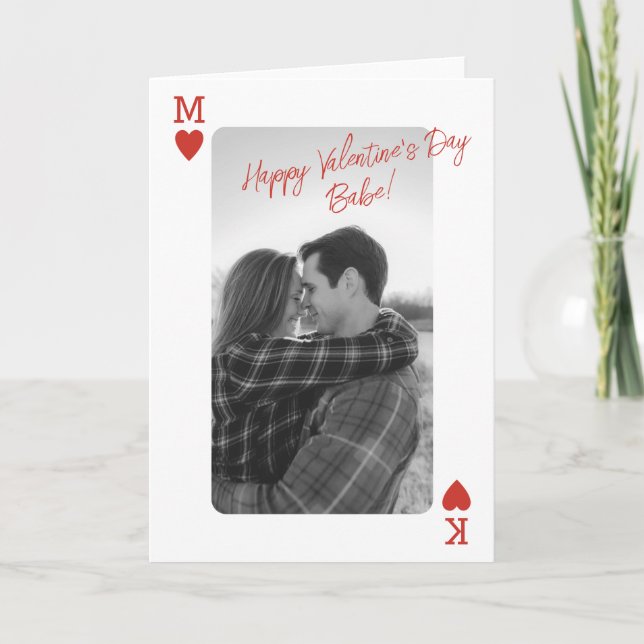 Cartão De Festividades Playing Card Couple Photo Love Valentine's Day (Frente)