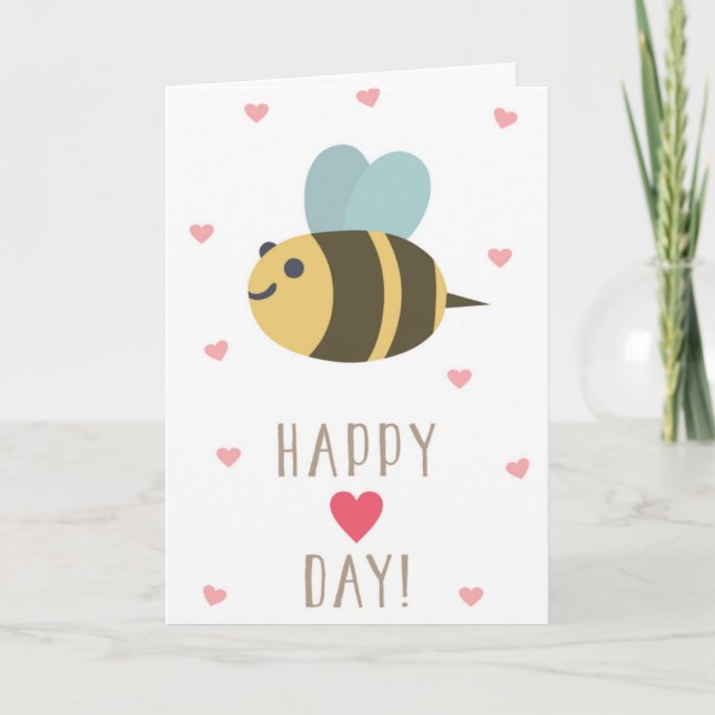 Cartão De Festividades Please Bee My Valentine Greeting Card (Frente)