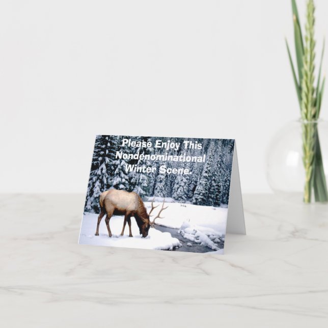 Cartão De Festividades Please Enjoy This Nondenominational Winter Scene. (Frente)