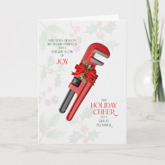 Cartão De Festividades Plumber Steady Flow of Joy and Seasonal Cheer