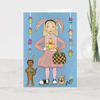 Cartão De Festividades Pnha sobre suas orelhas do coelho!