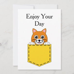 Cartão De Festividades Pocket Pet Cat Personalizar