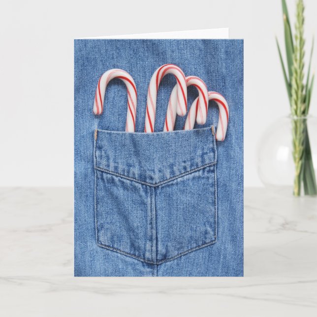 Cartão De Festividades Pocketful of Candy Canes Card (Frente)