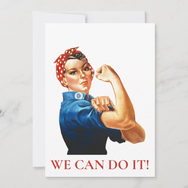 Cartão De Festividades Podemos Fazer Isso Rosie Riveter Mulheres Poder WW (Frente)