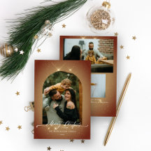 Poeira Dourada Elegante 3-Foto Feliz Natal