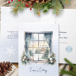 Cartão De Festividades Poem Nordic Forest Winter Pine Cone Christmas