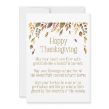 Poema de Ação de Graças Feliz