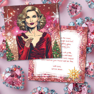 Cartão De Festividades Poema de Natal Festivo para Mulher Transgênero