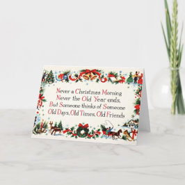 Cartão De Festividades Poema de Natal Vintage