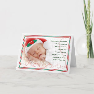 Cartão De Festividades Poema Personalizado de 1º Natal da Afilhada