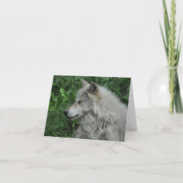 Cartão De Festividades Poema WILDERNESS WOLF em uma placa de nota