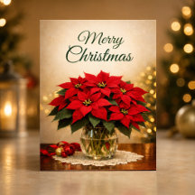 Poinsétia Vermelha Clássica Feliz Natal