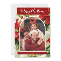 Poinsétia Vermelha Feliz Natal Foto Personalizada